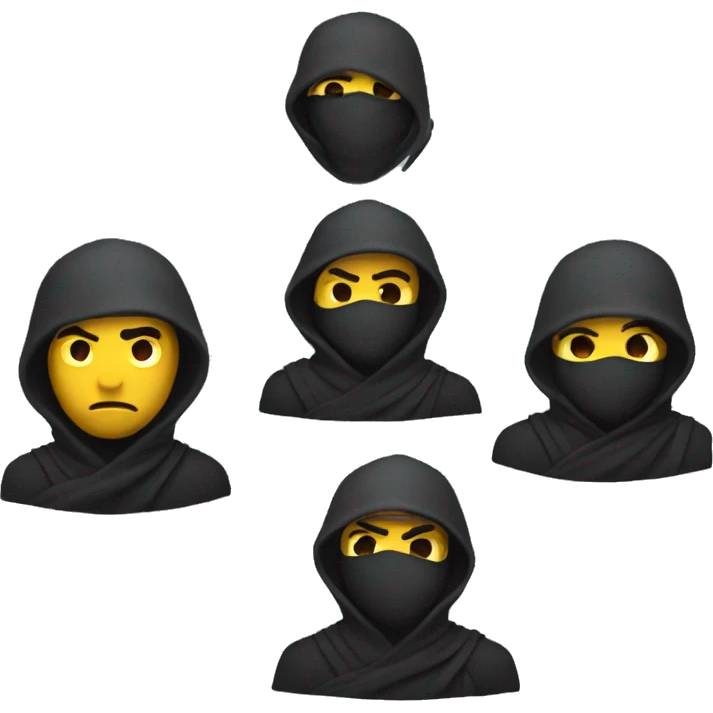 pensive emoji mixed with a ninja emoji