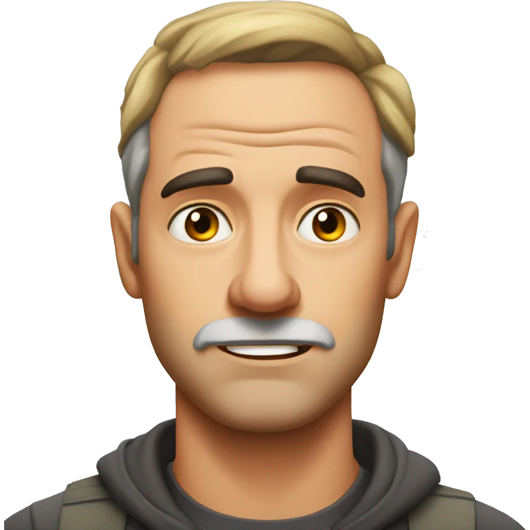 Australian dad but mad, not smiling, mad eyebrows  emoji