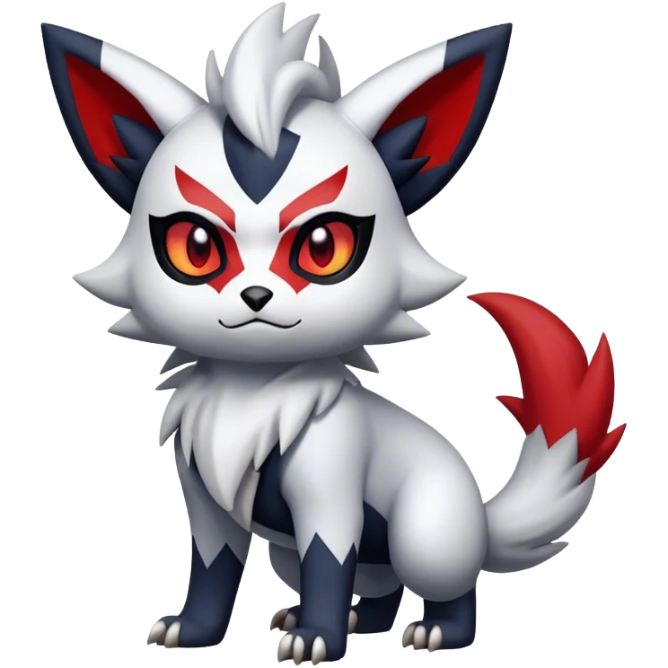 Edgy Cool Kawaii Litten-Absol-Zorua-Zangoose-Pokémon Full Body emoji