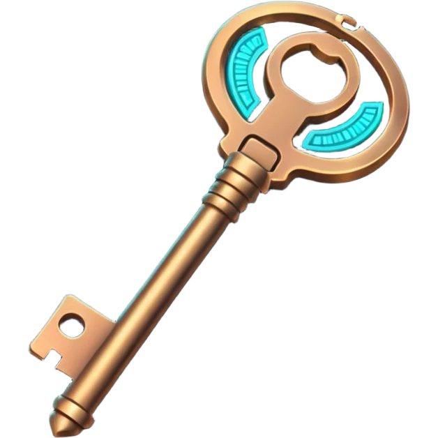 cyber neon bronze key emoji