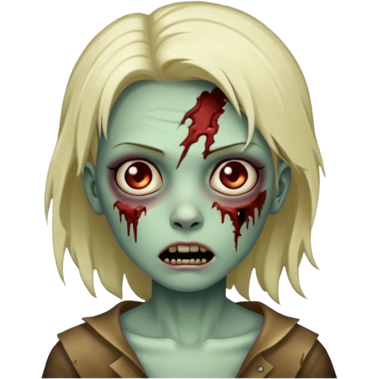 zombie girl with a scar emoji