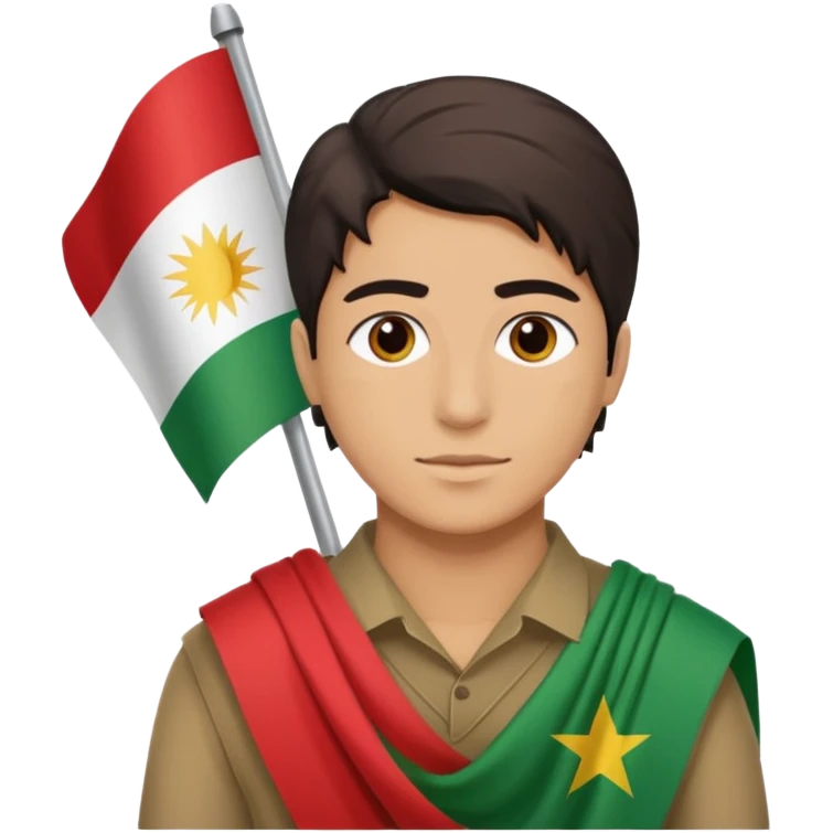 someone with the Kurdistan flag on their back emoji