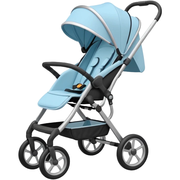 Pastel blue infant stroller with one handle emoji