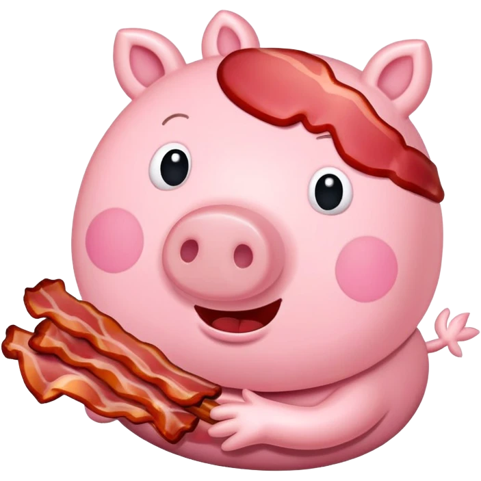 Peppa Pig fat eating bacon emoji