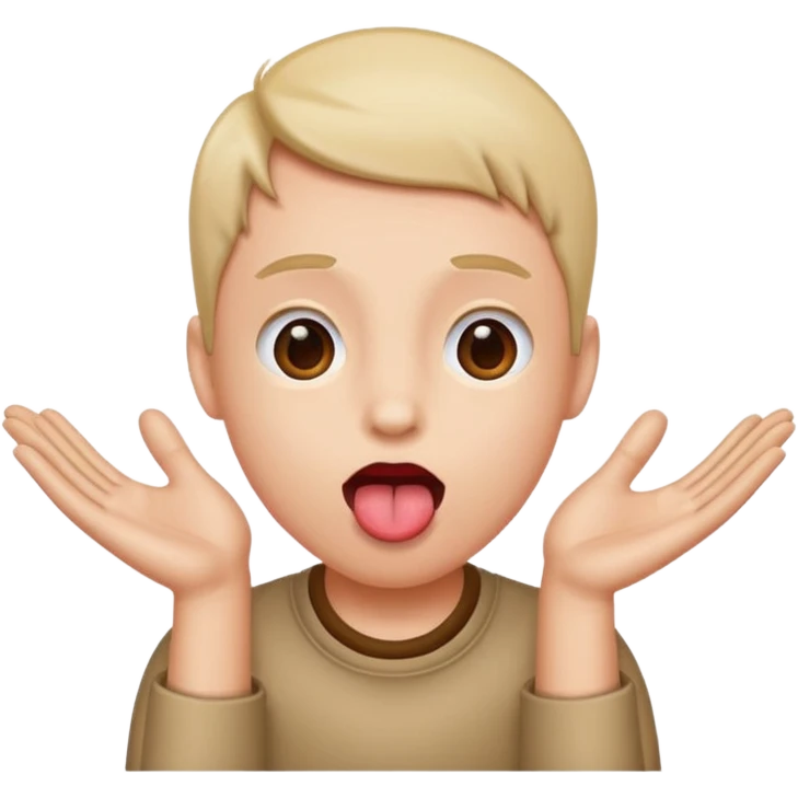 tounge out with hands to the side emoji