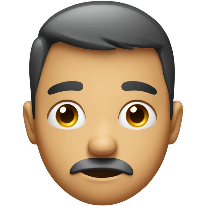 Raised eyebrow anxious emoji with sweat drop. emoji