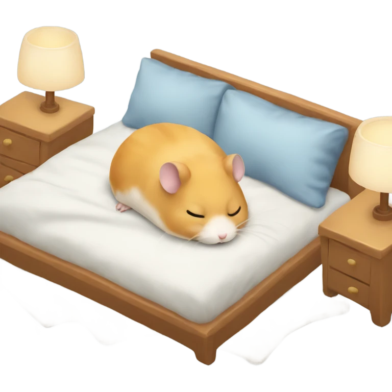 Hamster sleeping in bed emoji