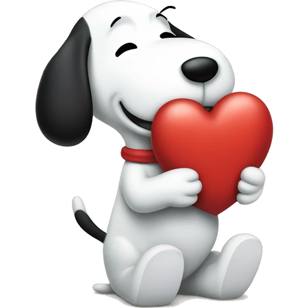 Snoopy holding heart  emoji