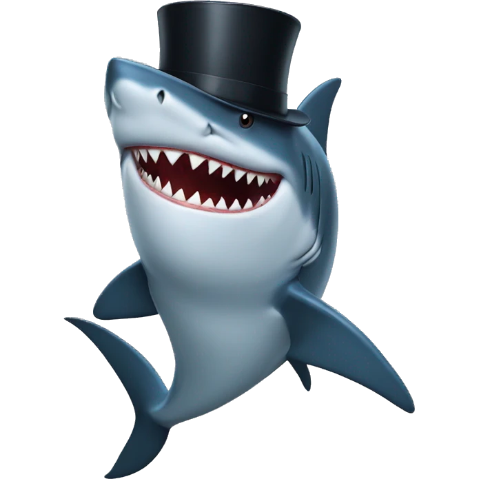 "shark with tophat". emoji