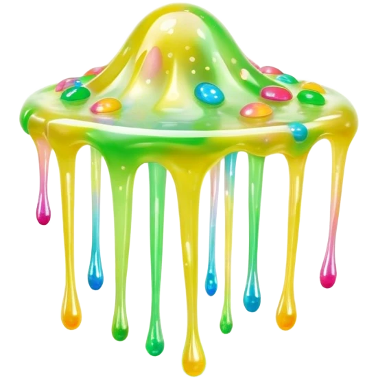 Cinematic Realistic Clear Slime Mixed with Sprinkles, ultra-transparent with suspended colorful candy-like specks, light refracting through each tiny piece, soft gelatinous texture catching highlights, stretching and bending in a mesmerizing way, glowing with a magical, almost surreal quality. emoji