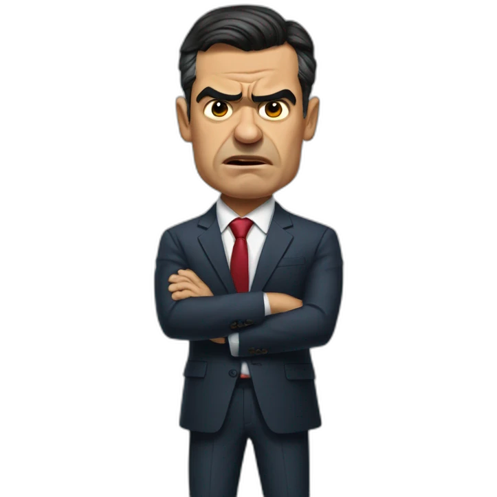 Pedro Sánchez angry in suit emoji