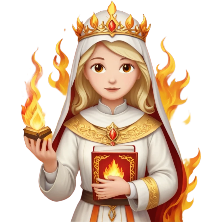 dnd cleric holding a holy book on fire emoji