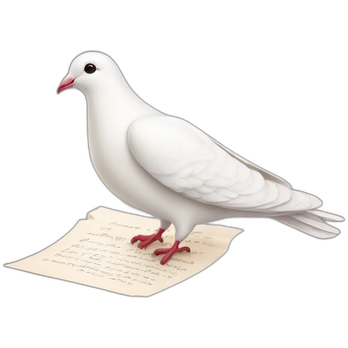 White dove with love letter  emoji