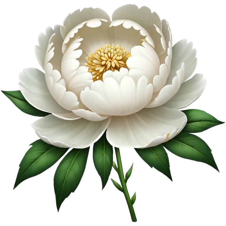 White peony flower emoji
