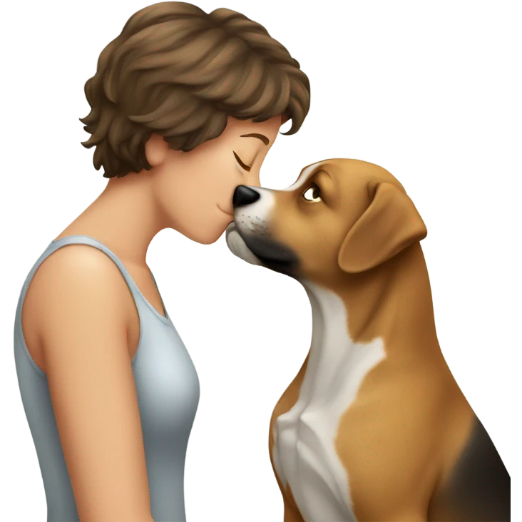 Dog kissing person emoji