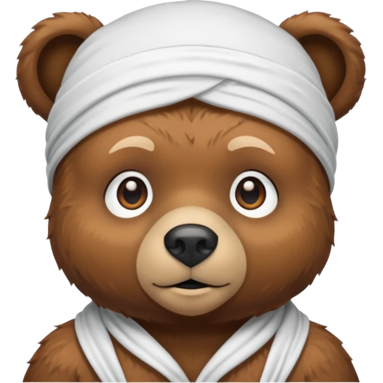 Сделай лицо медведя в белой дюраге emoji