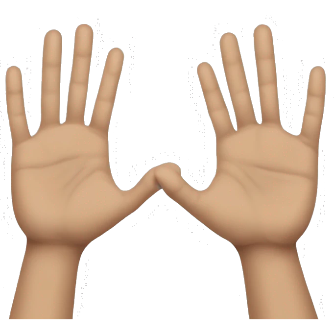 Two Hands apart showing a diatance flat. And held apart  emoji