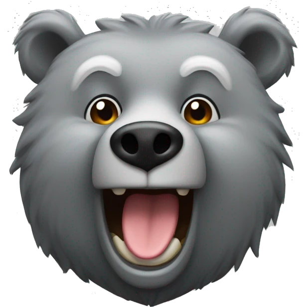 realistic-grey-bear-With-a-sly-grin emoji