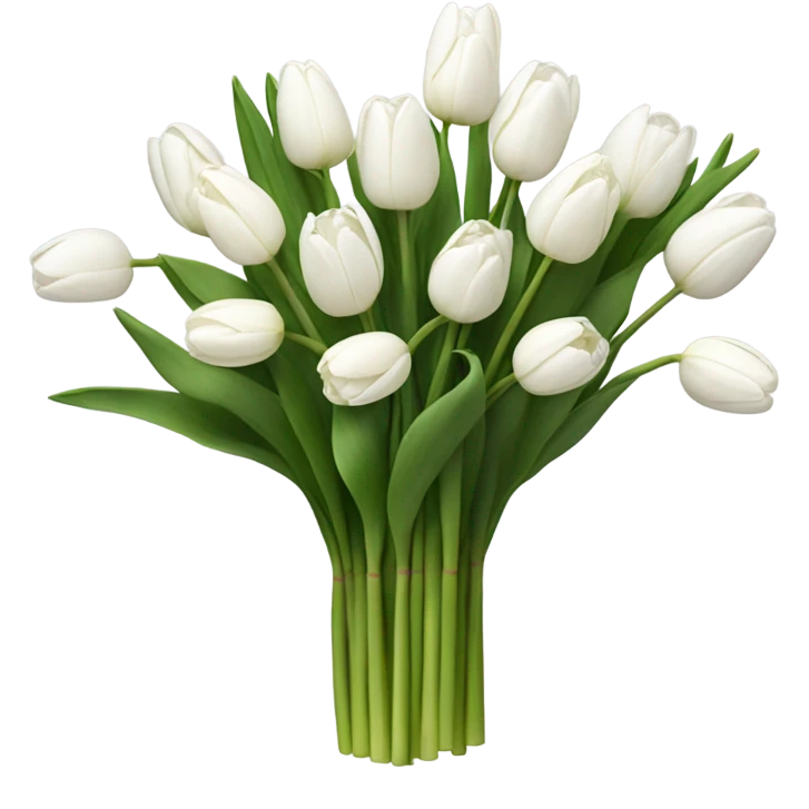 white tulip bouquet  emoji