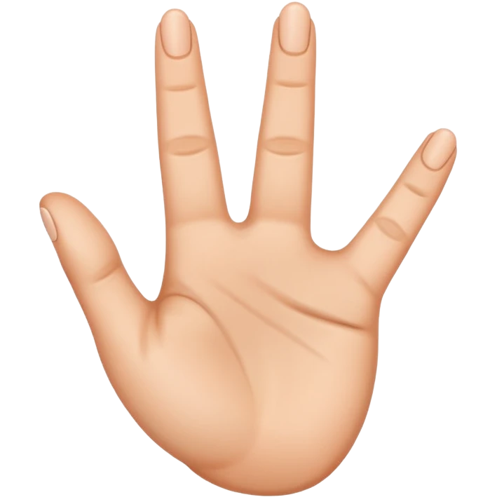 a hand with three fingers up and two fingers down  emoji