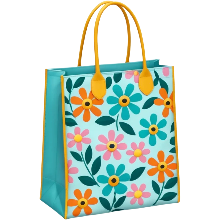 aesthetic shopping bag with pattern emoji