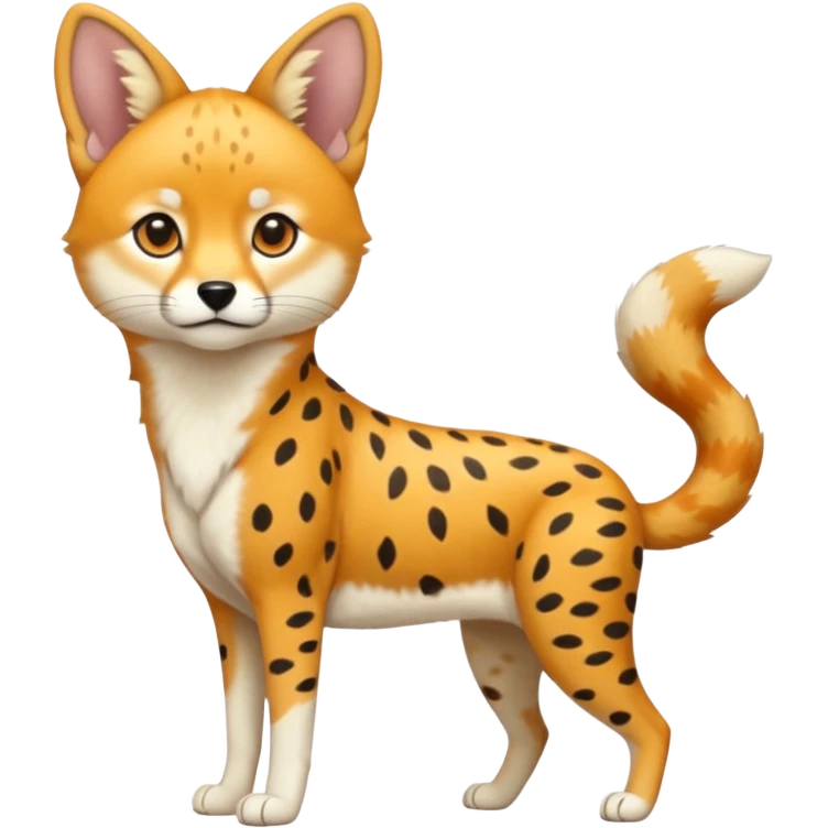 Cheetah-serval-shiba-inu-hybrid, full body emoji