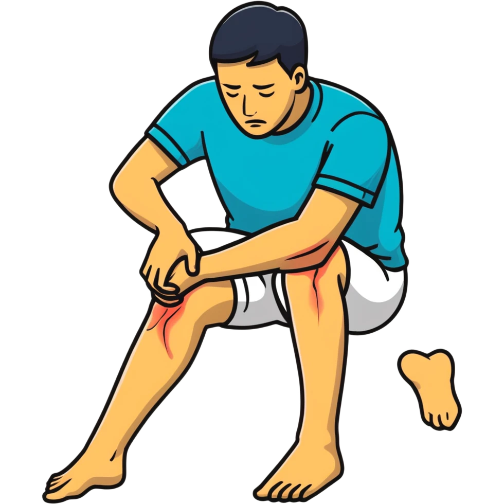 man with knee pain emoji