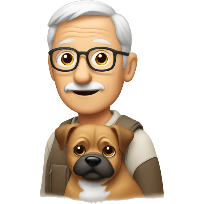 Grandpa with a dog emoji
