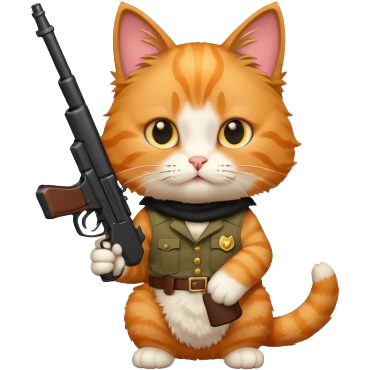 Cat with a gun emoji