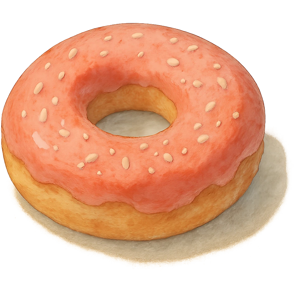 donut in ghibli style, detailed, soft colors emoji