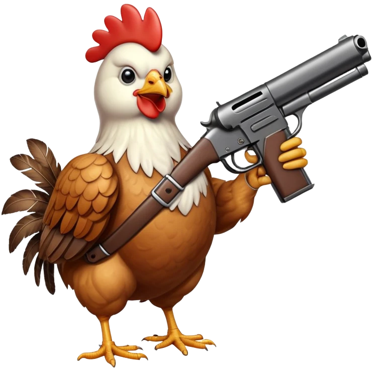 Chicken with gun  emoji
