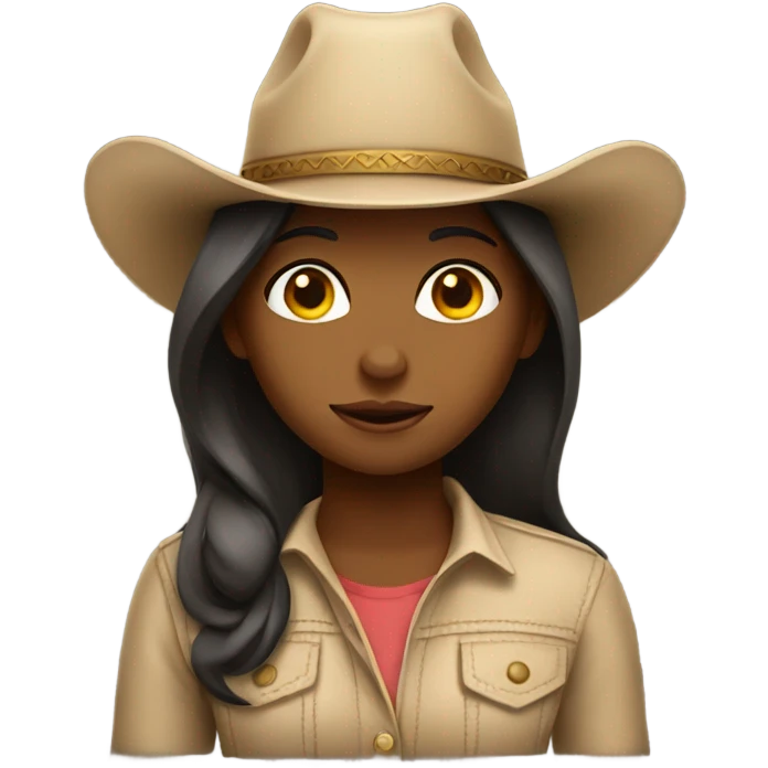 girl with beige cowboy hat emoji