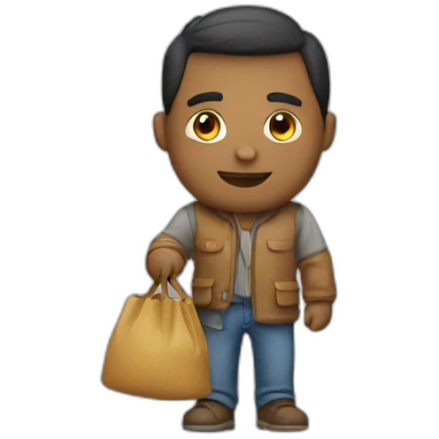A man with a bag emoji