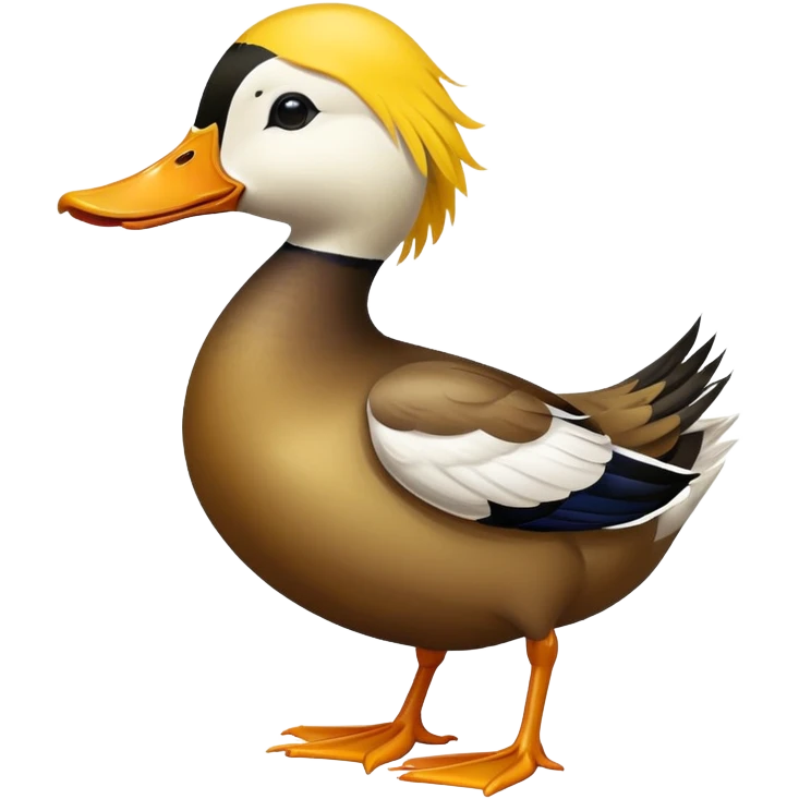 a duck holding a sunflower seed in its beak emoji