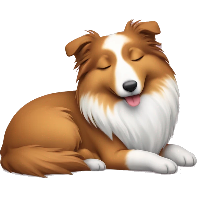 sleeping shetland sheepdog christmas emoji