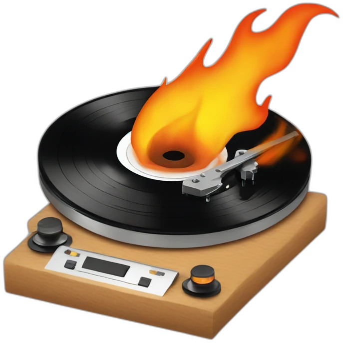 vinyl record on fire emoji