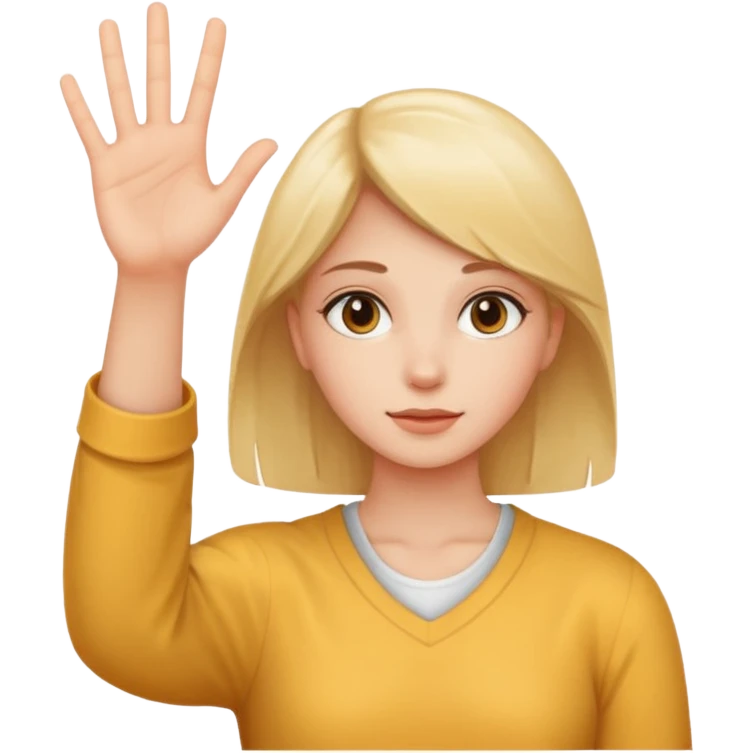 Fille avec un 6 sur une main et un 7 sur l'autre emoji