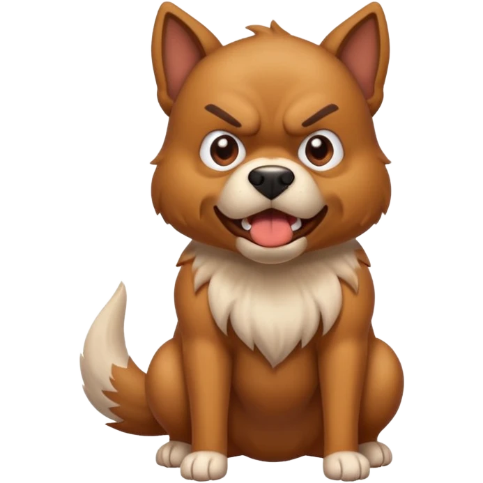 Angry dog taking a poop emoji
