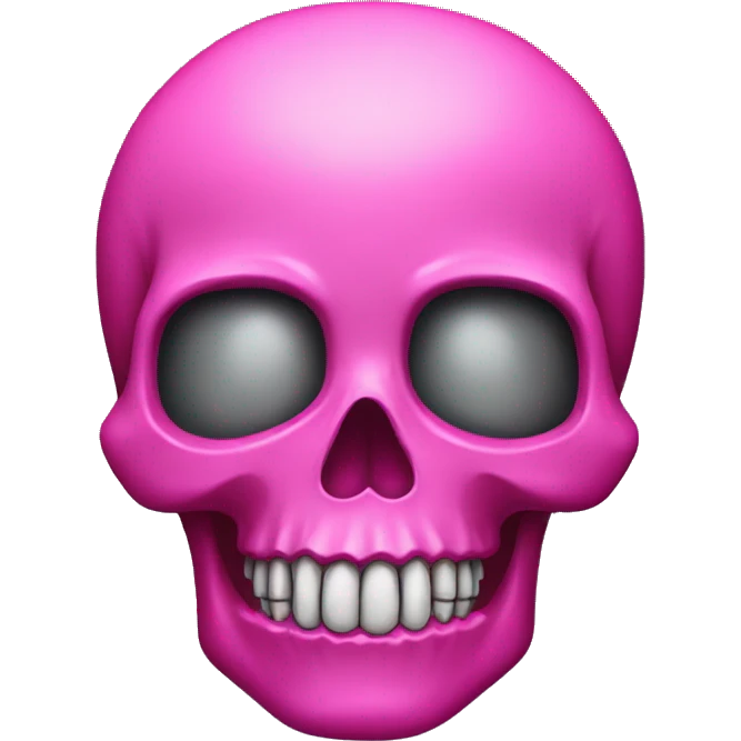black skull with pink halo emoji