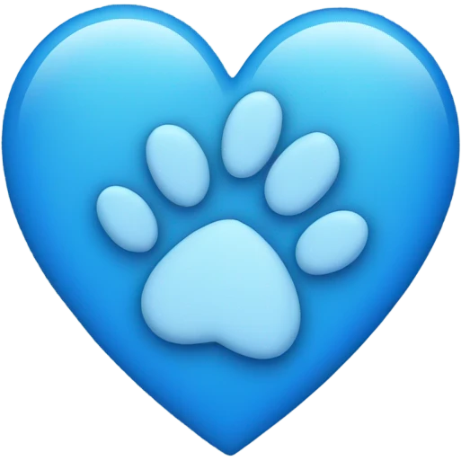 blue heart with paws emoji