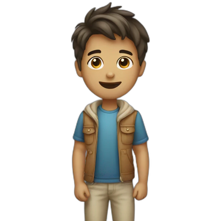 designer boy waving hi emoji