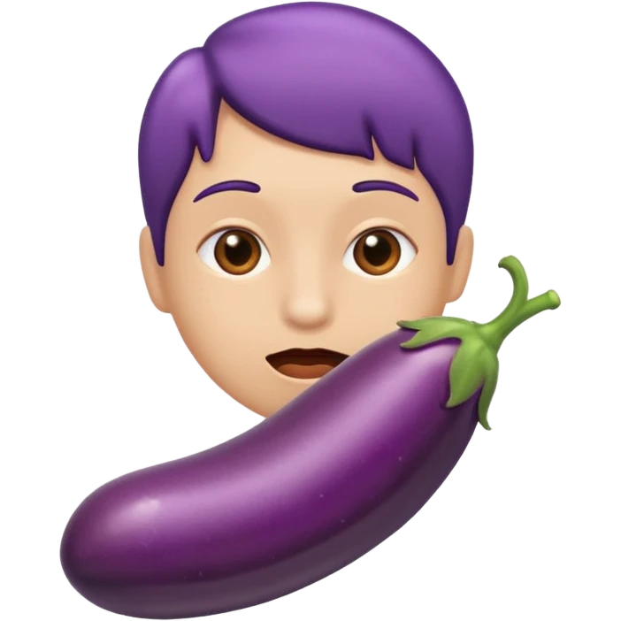 Egg plant squirting in mouth emoji