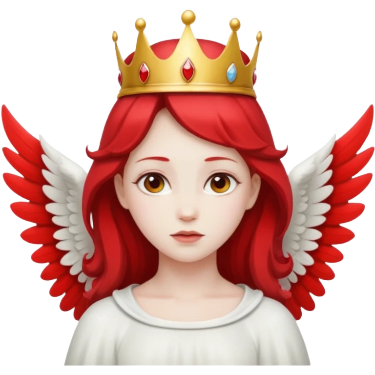 an angel with a red crown on her head, 4 wings emoji