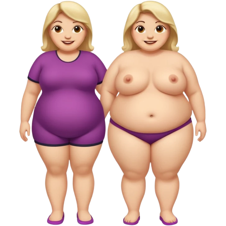 Fat woman full body emoji