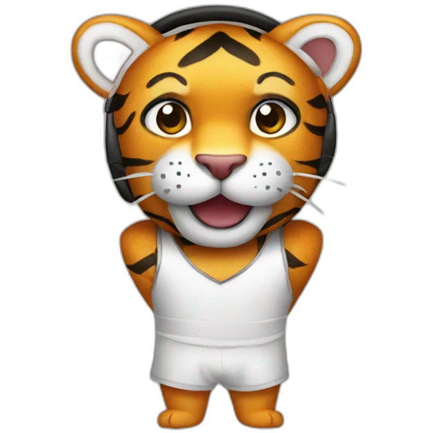 tiger in a booth costume emoji