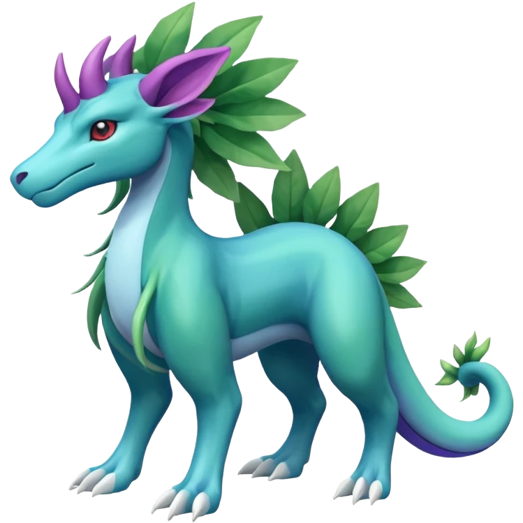 Suicune-Meganium-fusion (full body) emoji