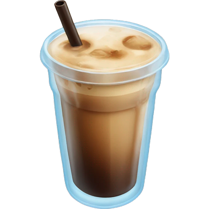 Ice coffee with iced cubes emoji