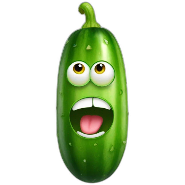 funny cucumber with eyes emoji