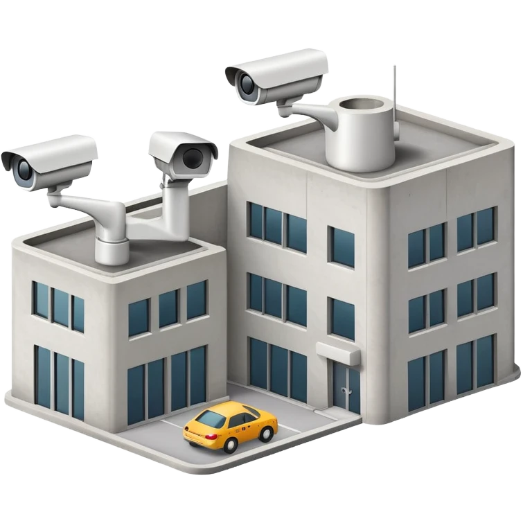 building with security cameras emoji