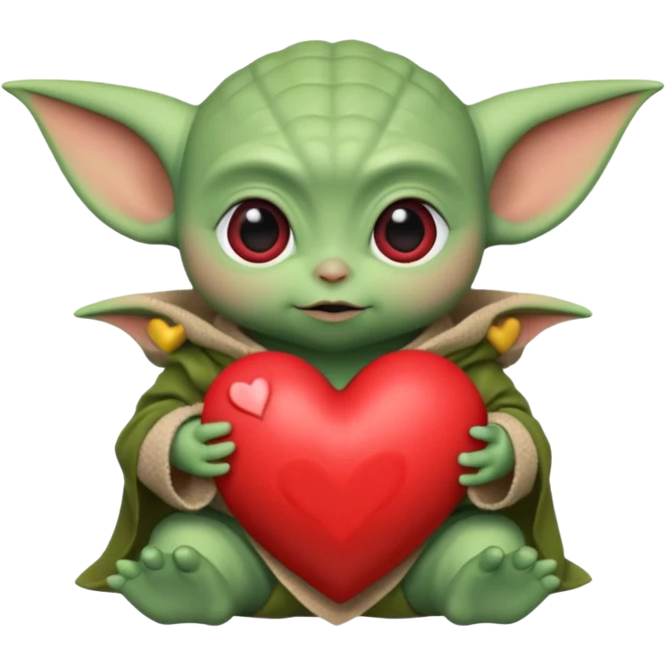 Baby yoda with heart emoji